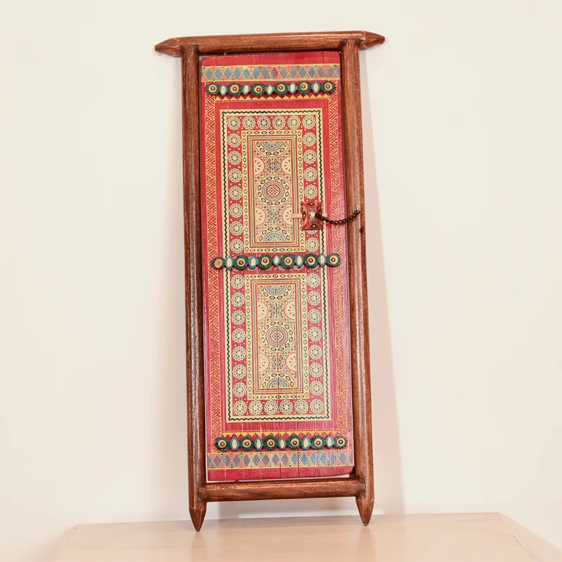 Home Carving Painted Door Frame Red Color
